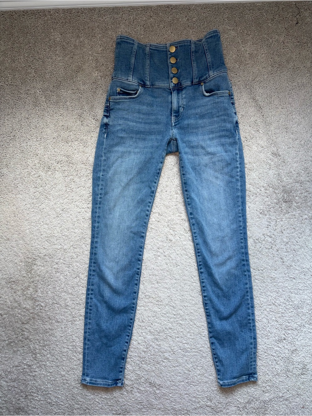 Guess Corset “Shape Up” Skinny High Blue Jeans